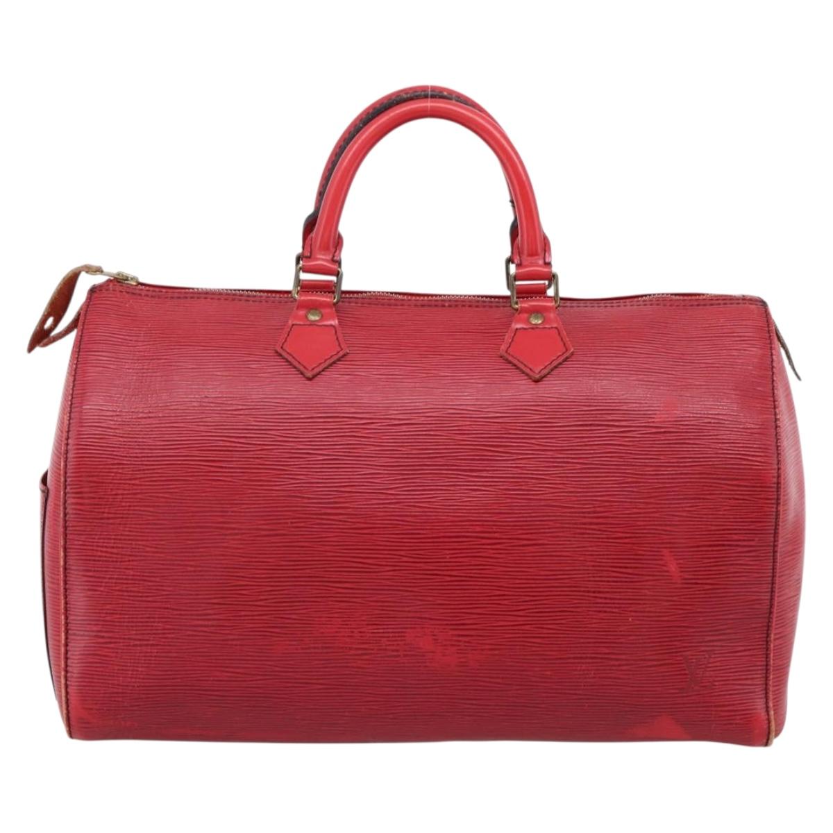 LOUIS VUITTON Epi Speedy 35 Hand Bag Castilian Red M42997 LV Auth 203411