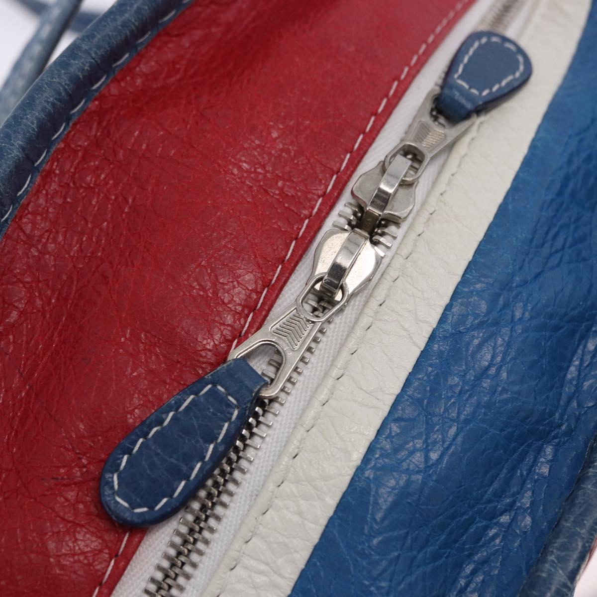 BALENCIAGA Bazaar Shopper XS Hand Bag Leather 2way Blue 452458 Auth 203417