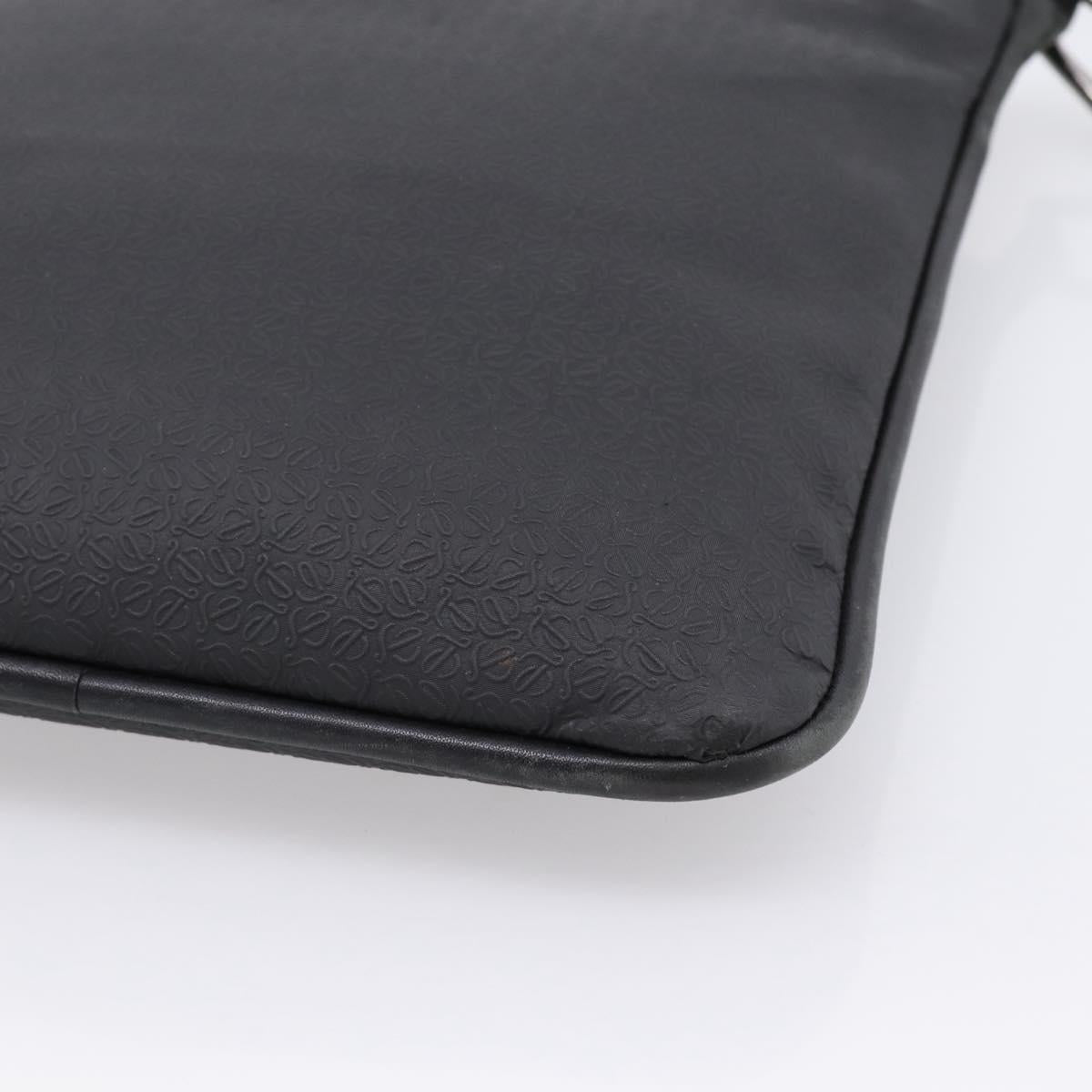 LOEWE Shoulder Bag PVC Canvas Black Silver Auth 203418