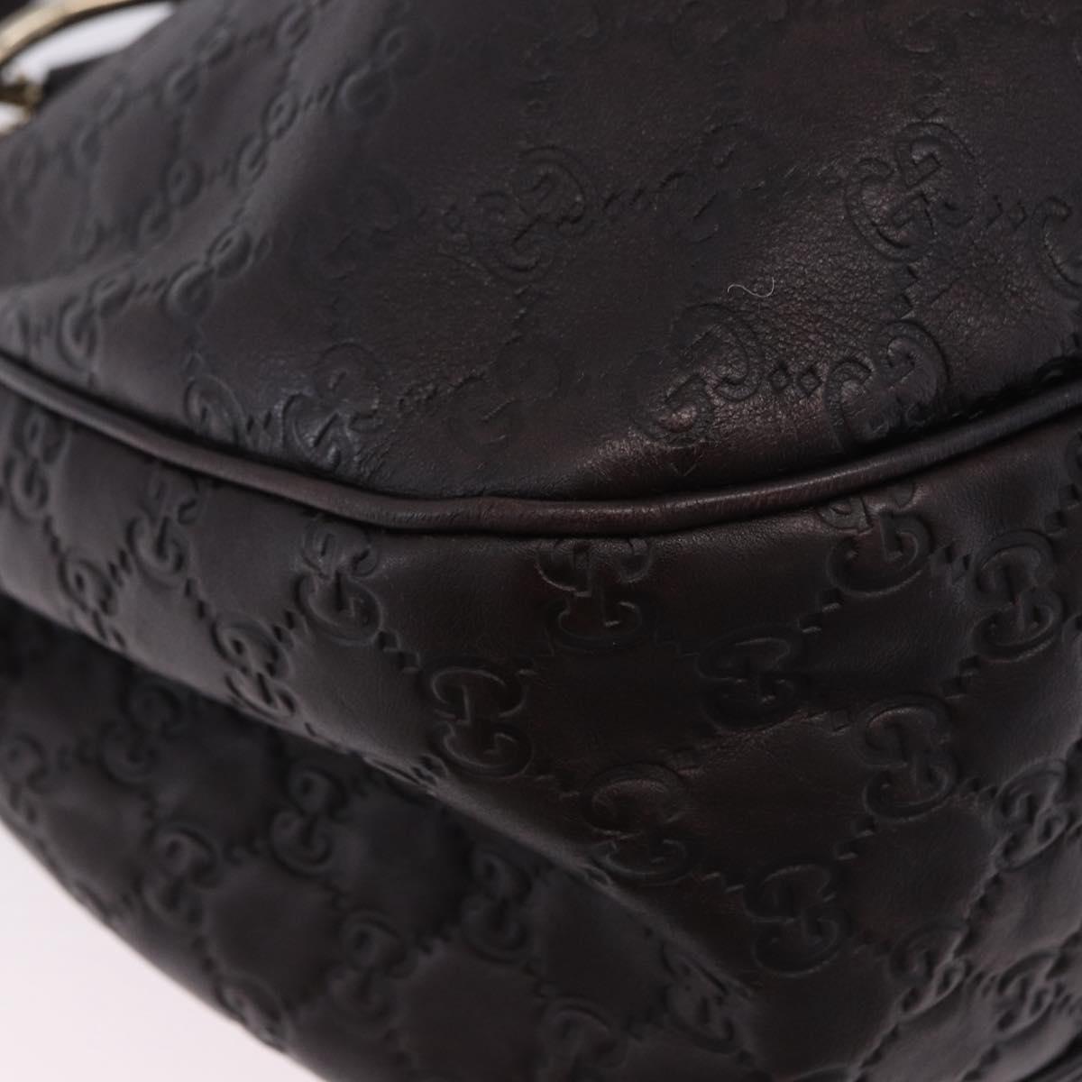 GUCCI GG Canvas Guccissima Sukey Bag Leather Dark Brown Gold 232955 Auth 203423V