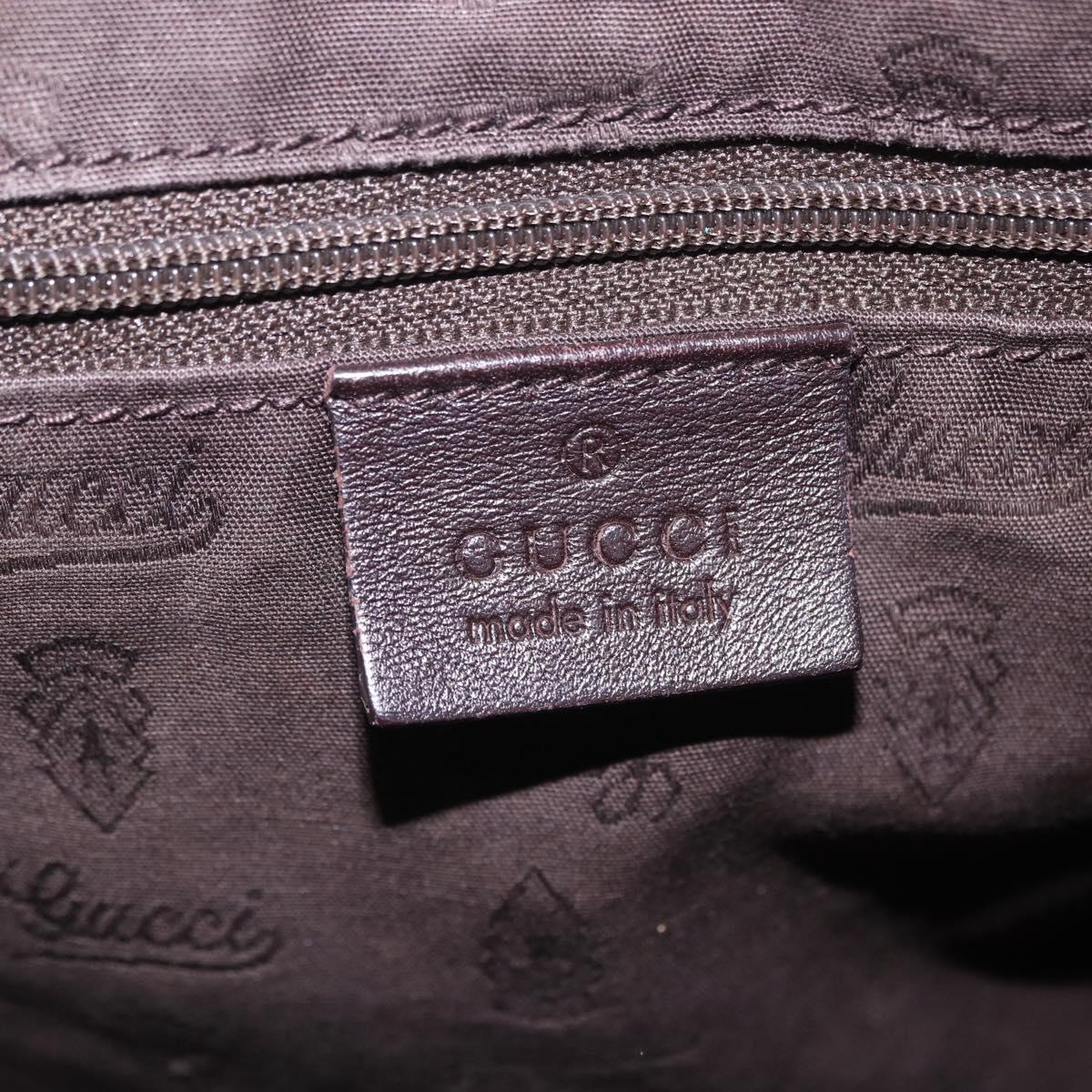 GUCCI GG Canvas Guccissima Sukey Bag Leather Dark Brown Gold 232955 Auth 203423V