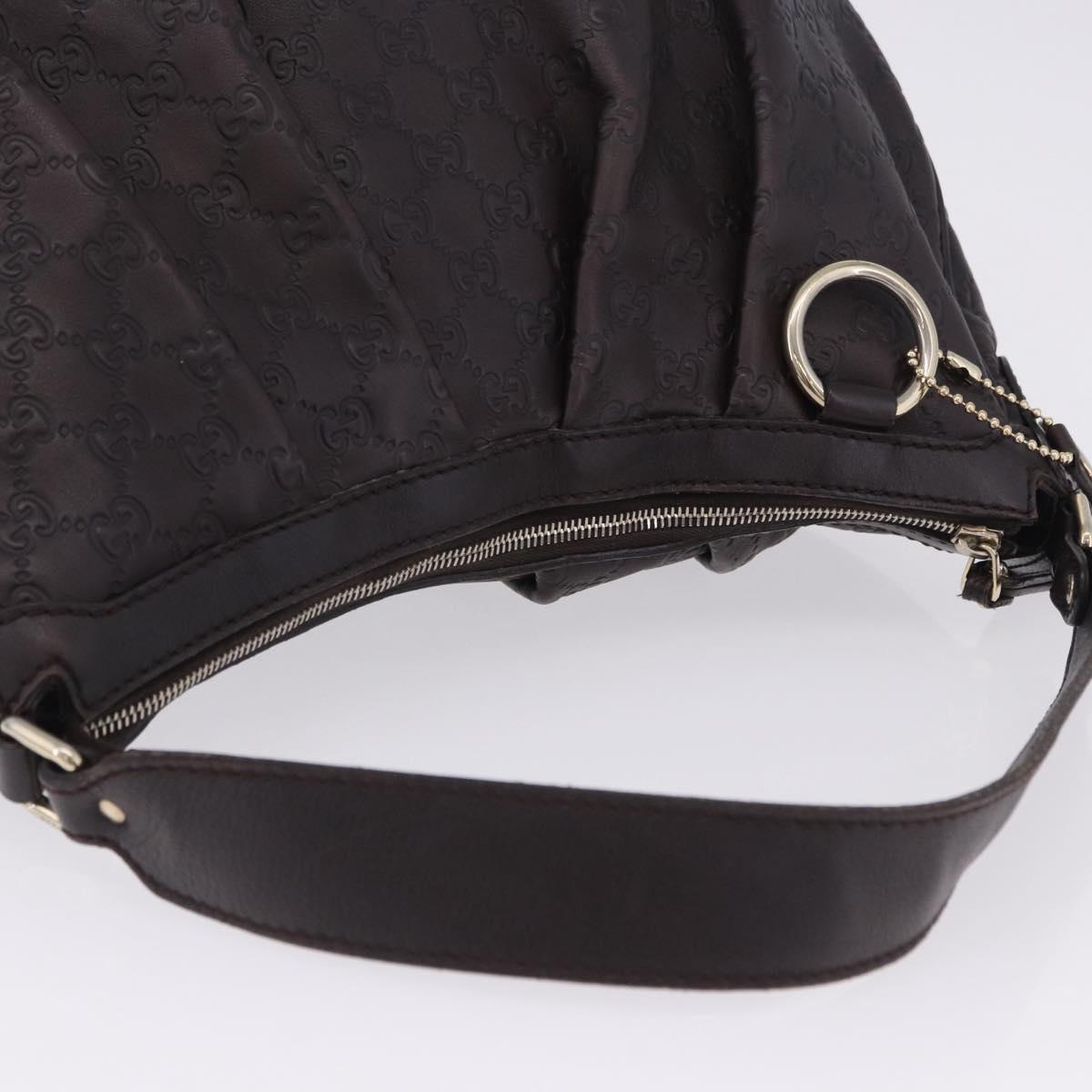 GUCCI GG Canvas Guccissima Sukey Bag Leather Dark Brown Gold 232955 Auth 203423V