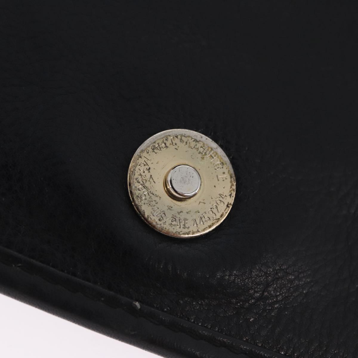 GUCCI Shoulder Bag Leather Black Gold 007 49 5548 Auth 203424