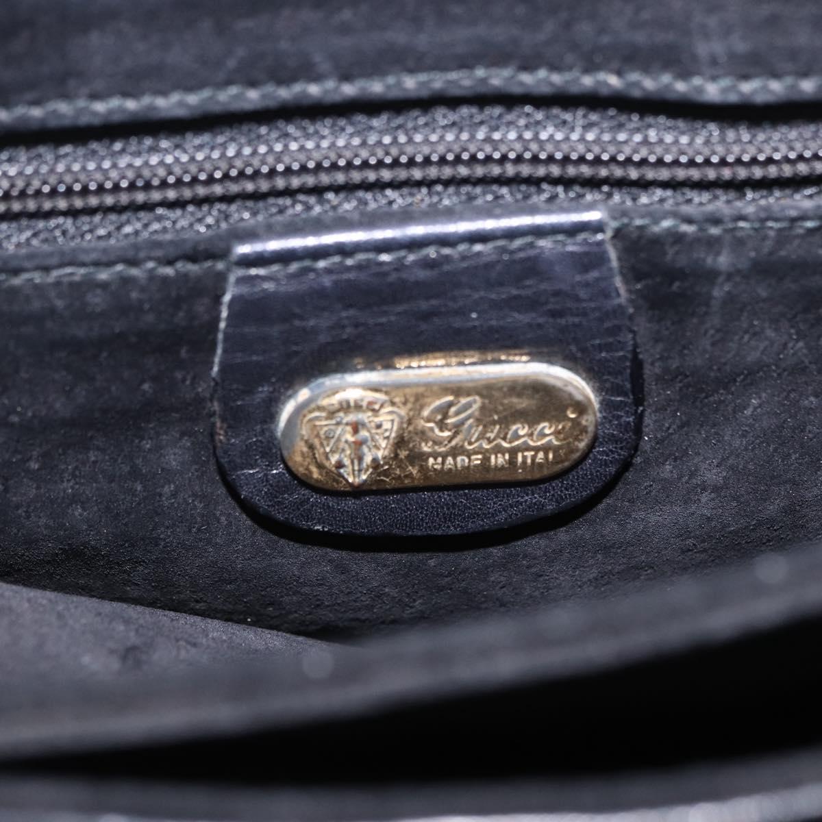 GUCCI Shoulder Bag Leather Black Gold 007 49 5548 Auth 203424