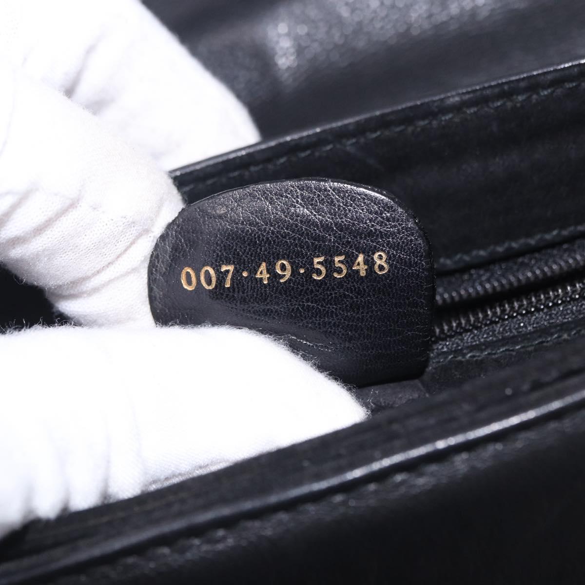 GUCCI Shoulder Bag Leather Black Gold 007 49 5548 Auth 203424