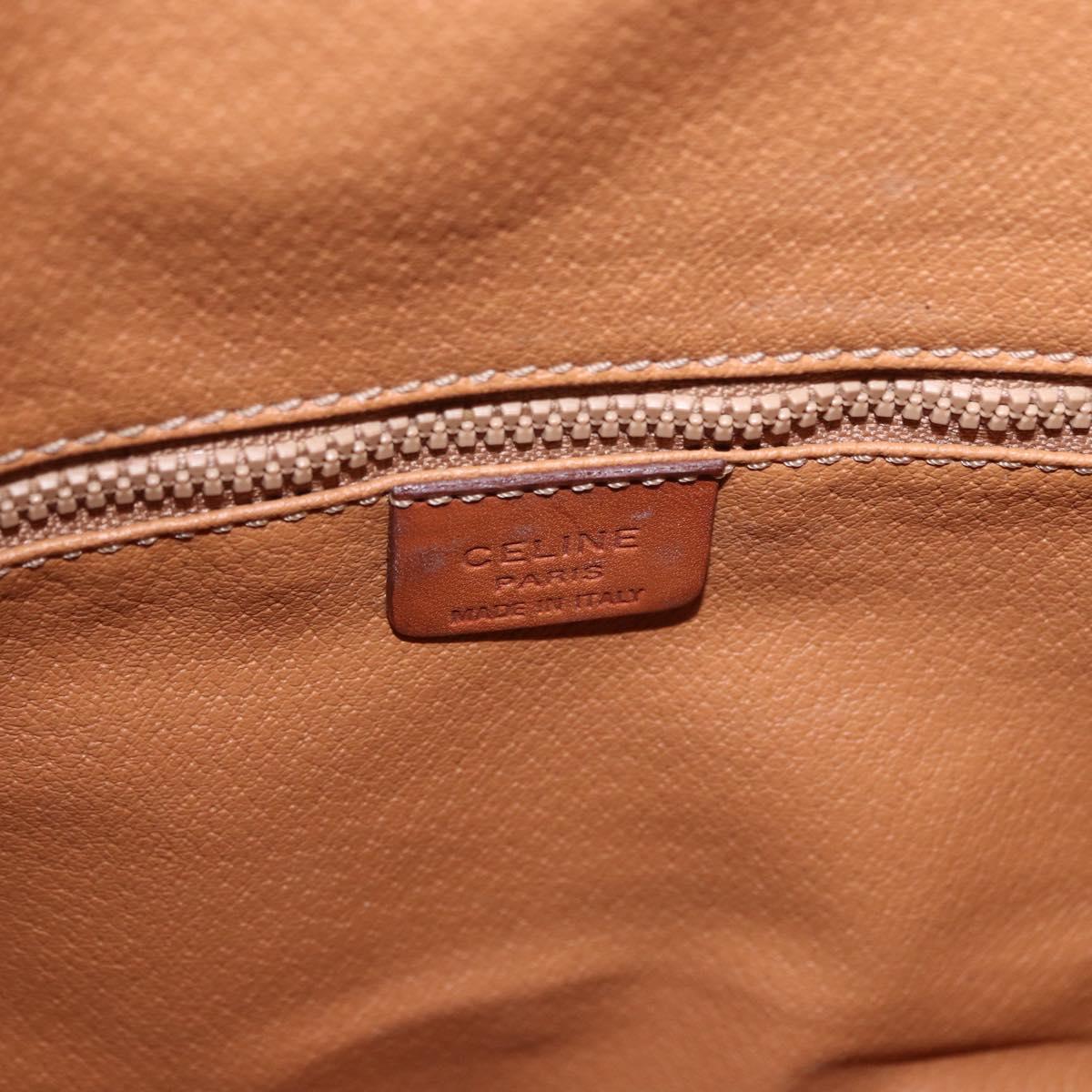 CELINE Macadam Canvas Shoulder Bag PVC Leather Brown Gold Auth 203425