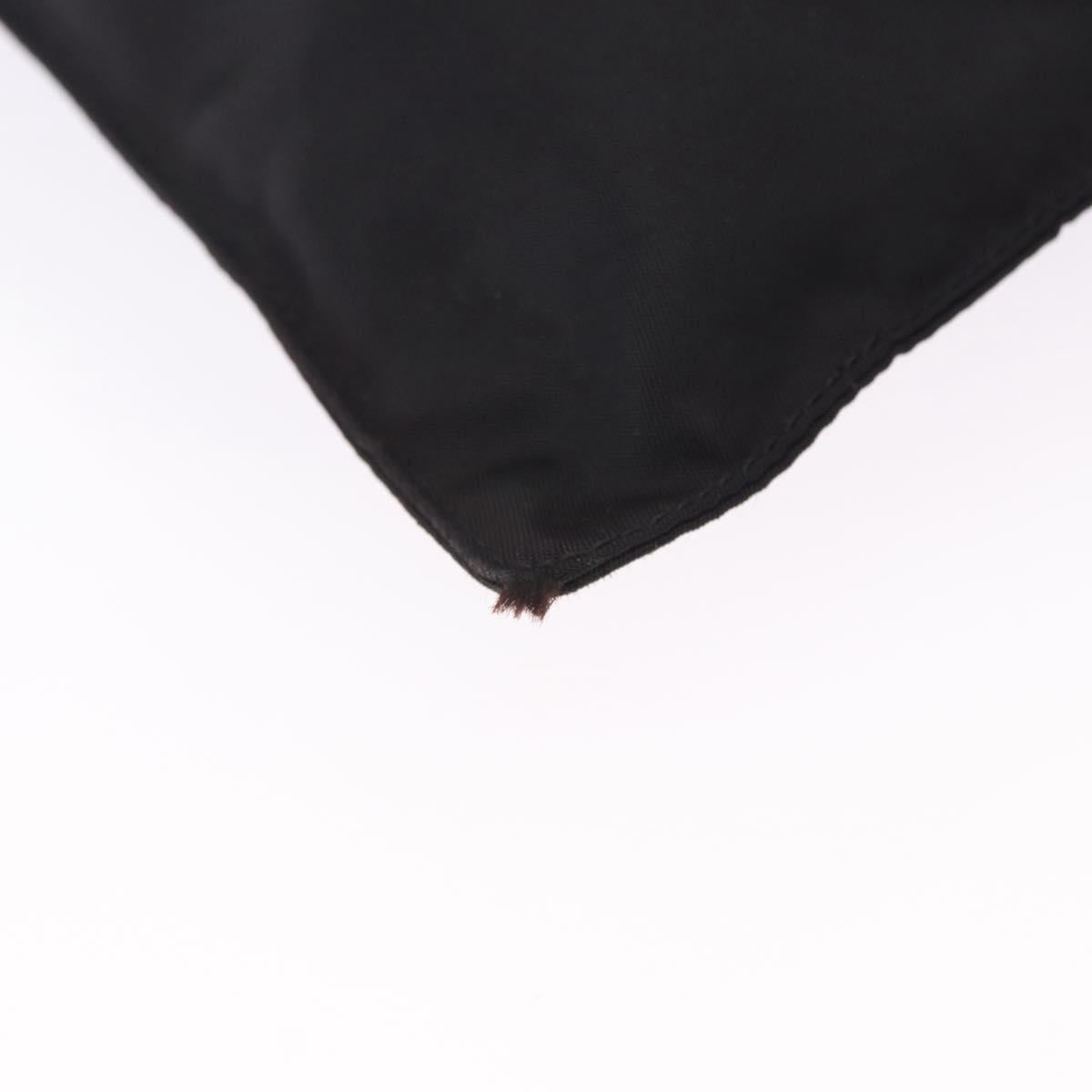 PRADA Shoulder Bag Nylon Black Silver Auth 203431