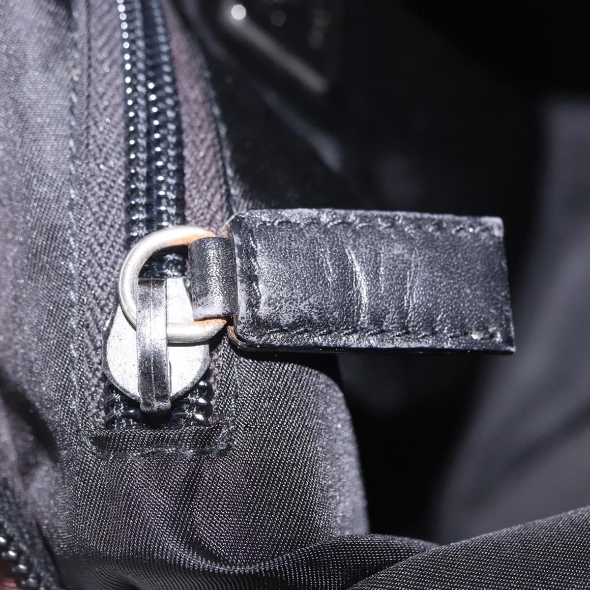 PRADA Shoulder Bag Nylon Black Silver Auth 203431