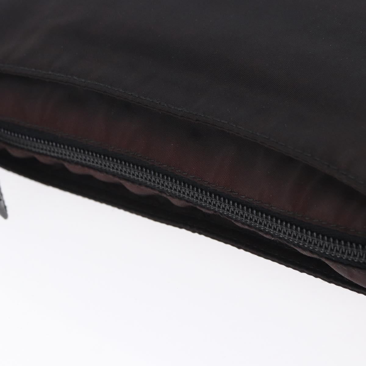 PRADA Shoulder Bag Nylon Black Silver Auth 203431