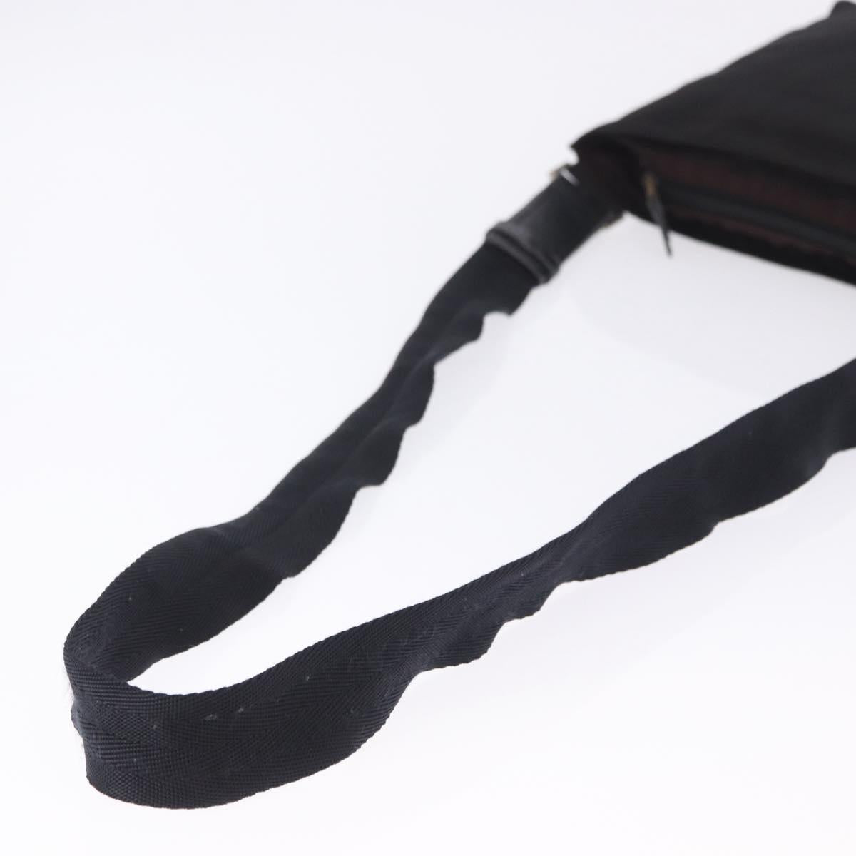 PRADA Shoulder Bag Nylon Black Silver Auth 203431