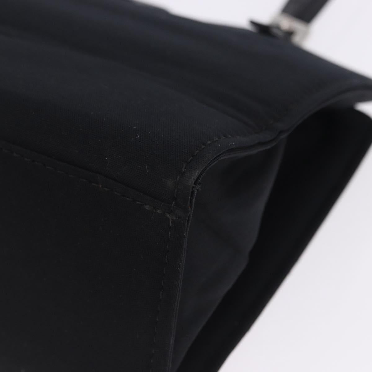 FENDI Mamma Baguette Tote Bag Cotton Jersey Black Silver Auth 203432V