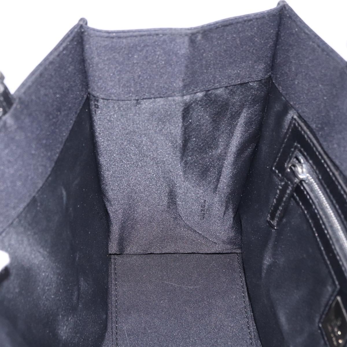 FENDI Mamma Baguette Tote Bag Cotton Jersey Black Silver Auth 203432V
