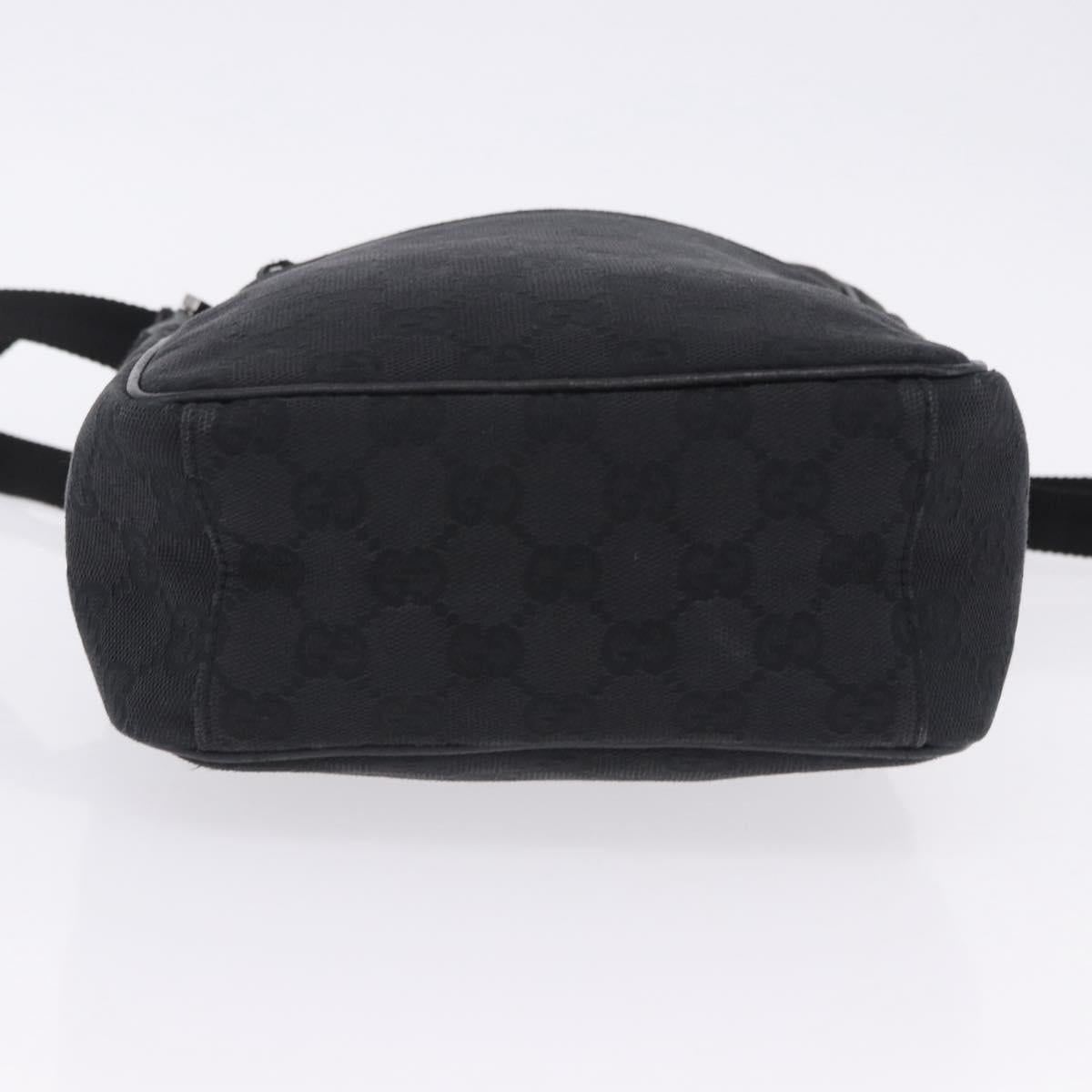 GUCCI GG Canvas Shoulder Bag Black Silver 03136 Auth 203437A