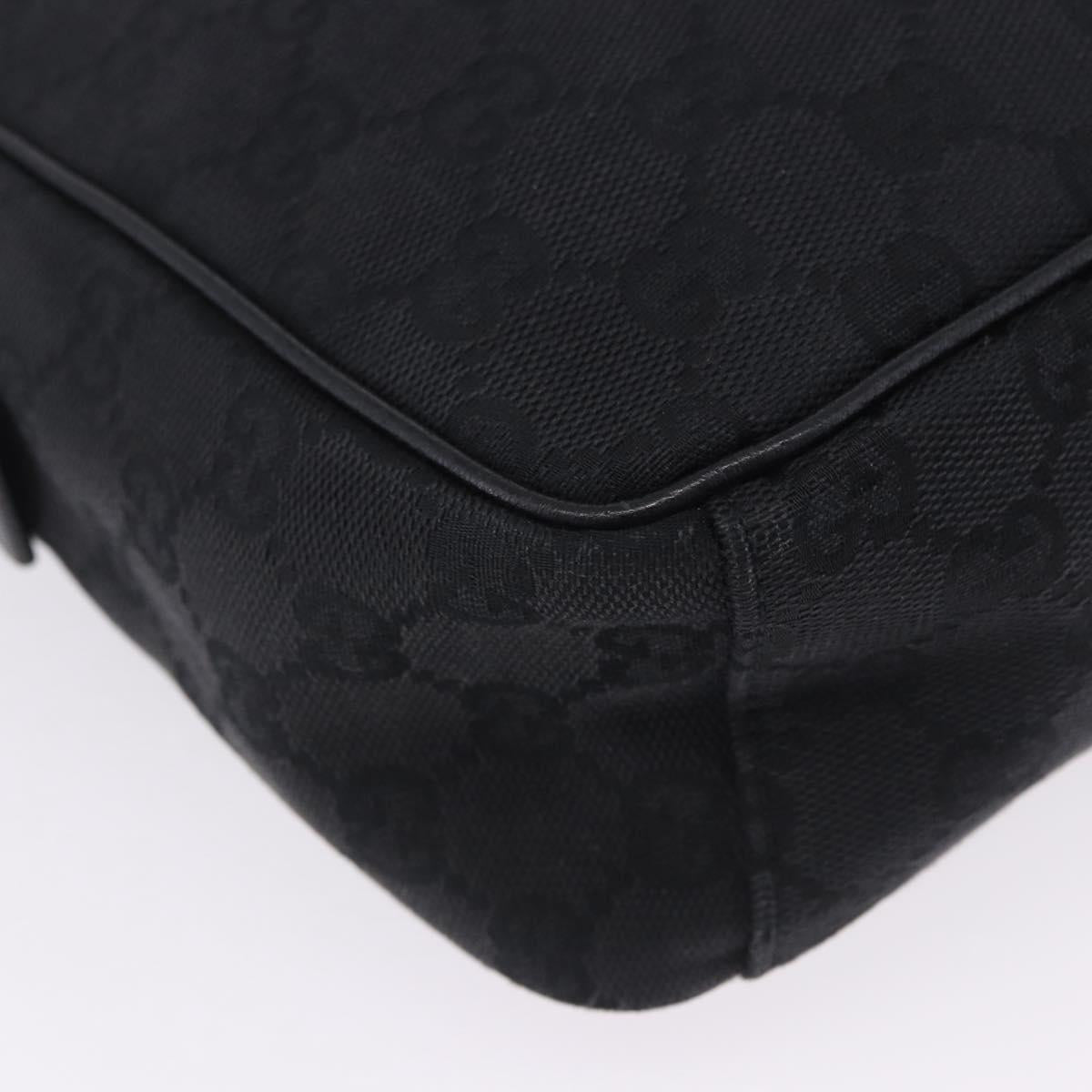GUCCI GG Canvas Shoulder Bag Black Silver 03136 Auth 203437A