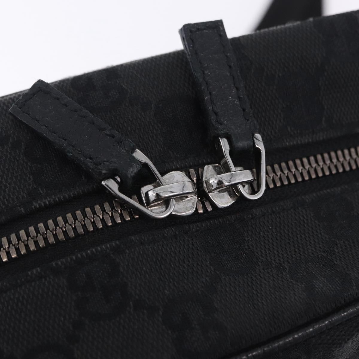 GUCCI GG Canvas Shoulder Bag Black Silver 03136 Auth 203437A