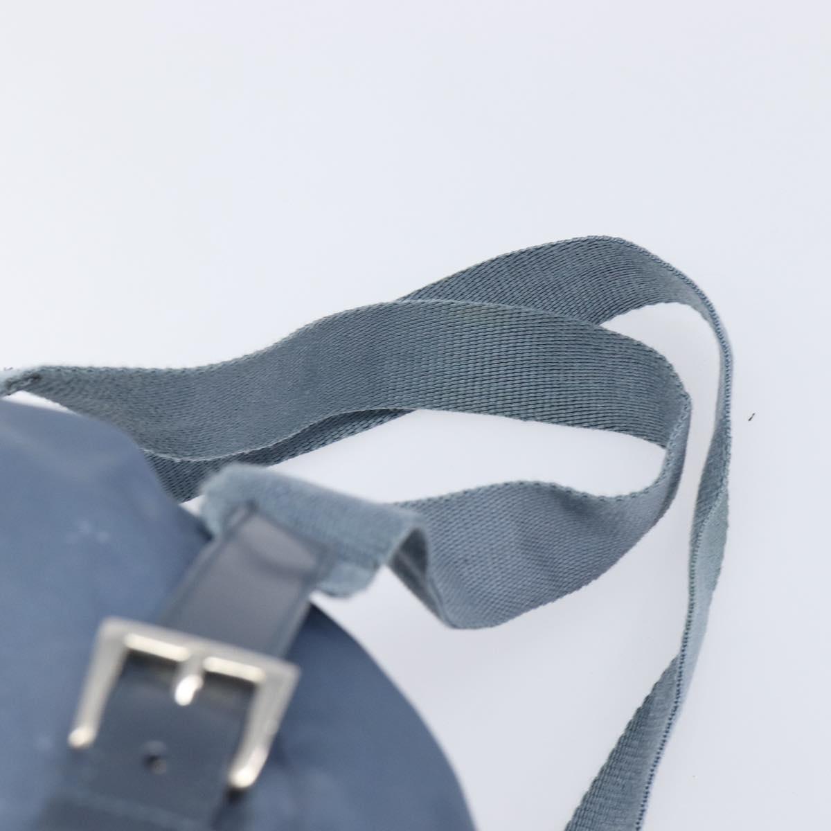 PRADA Backpack Nylon Light Blue Silver Auth 203438