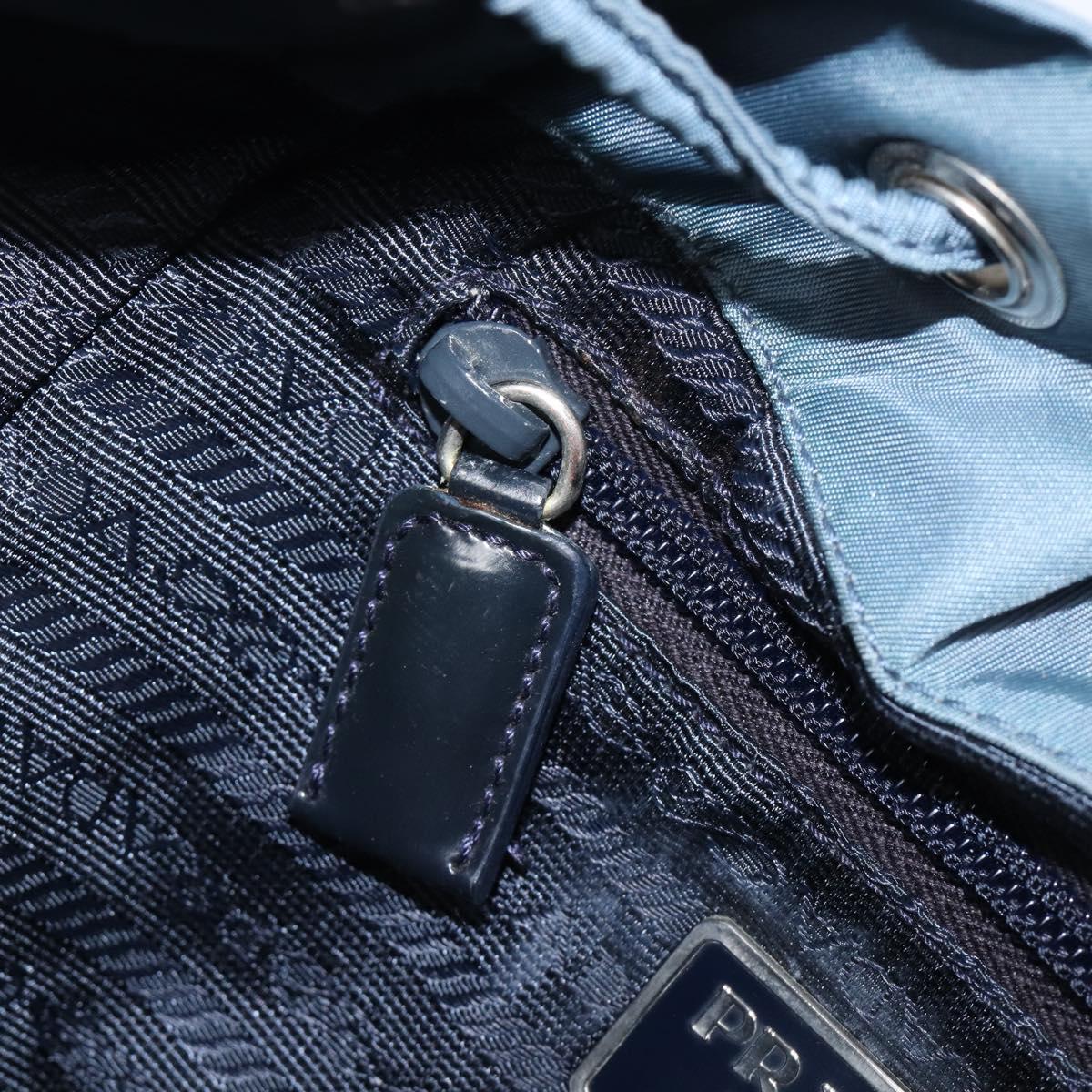 PRADA Backpack Nylon Light Blue Silver Auth 203438