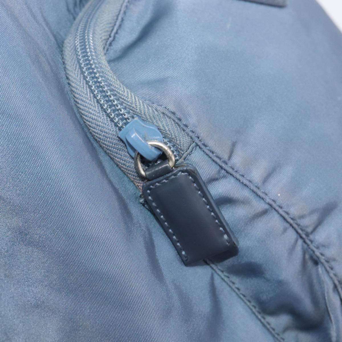 PRADA Backpack Nylon Light Blue Silver Auth 203438