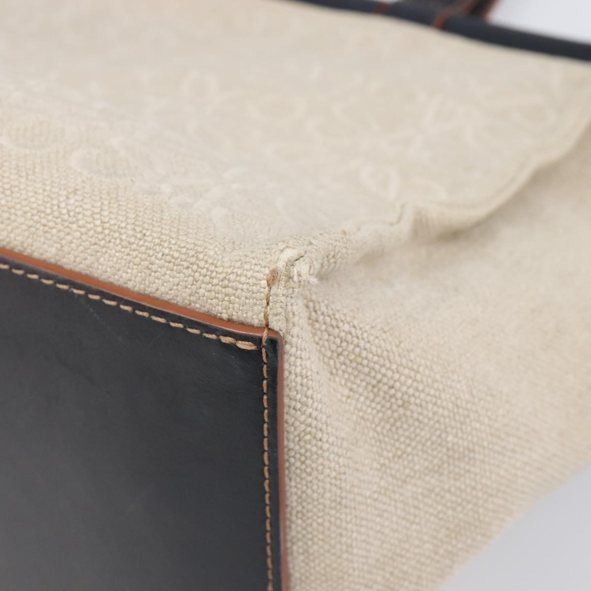 LOEWE Cushion Tote Bag Canvas Beige Auth 203445V