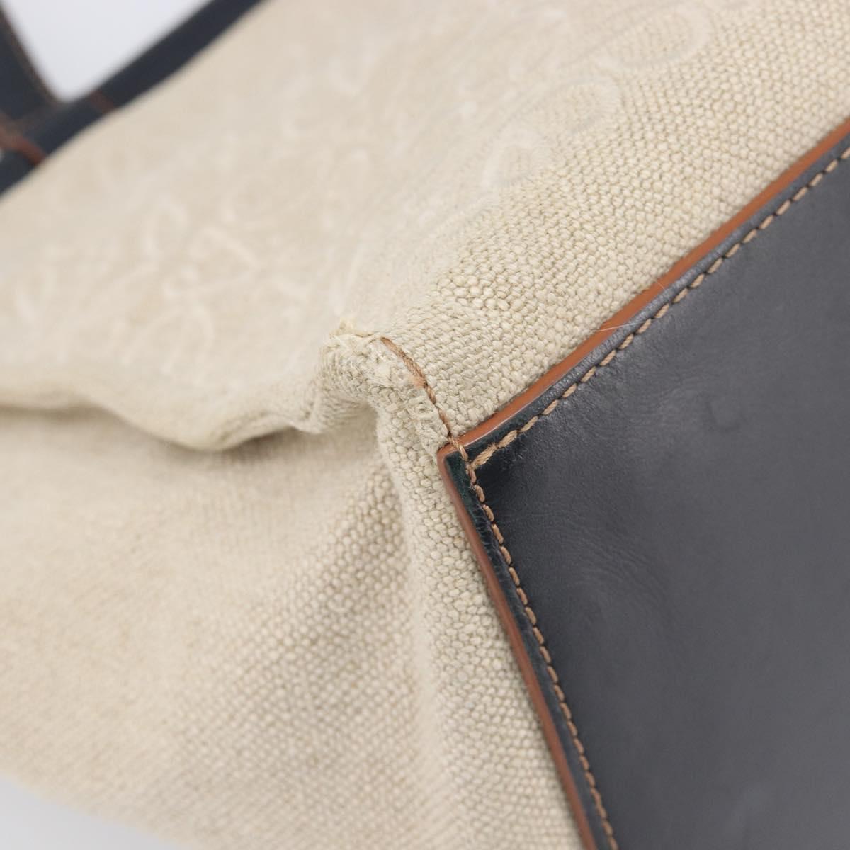 LOEWE Cushion Tote Bag Canvas Beige Auth 203445V