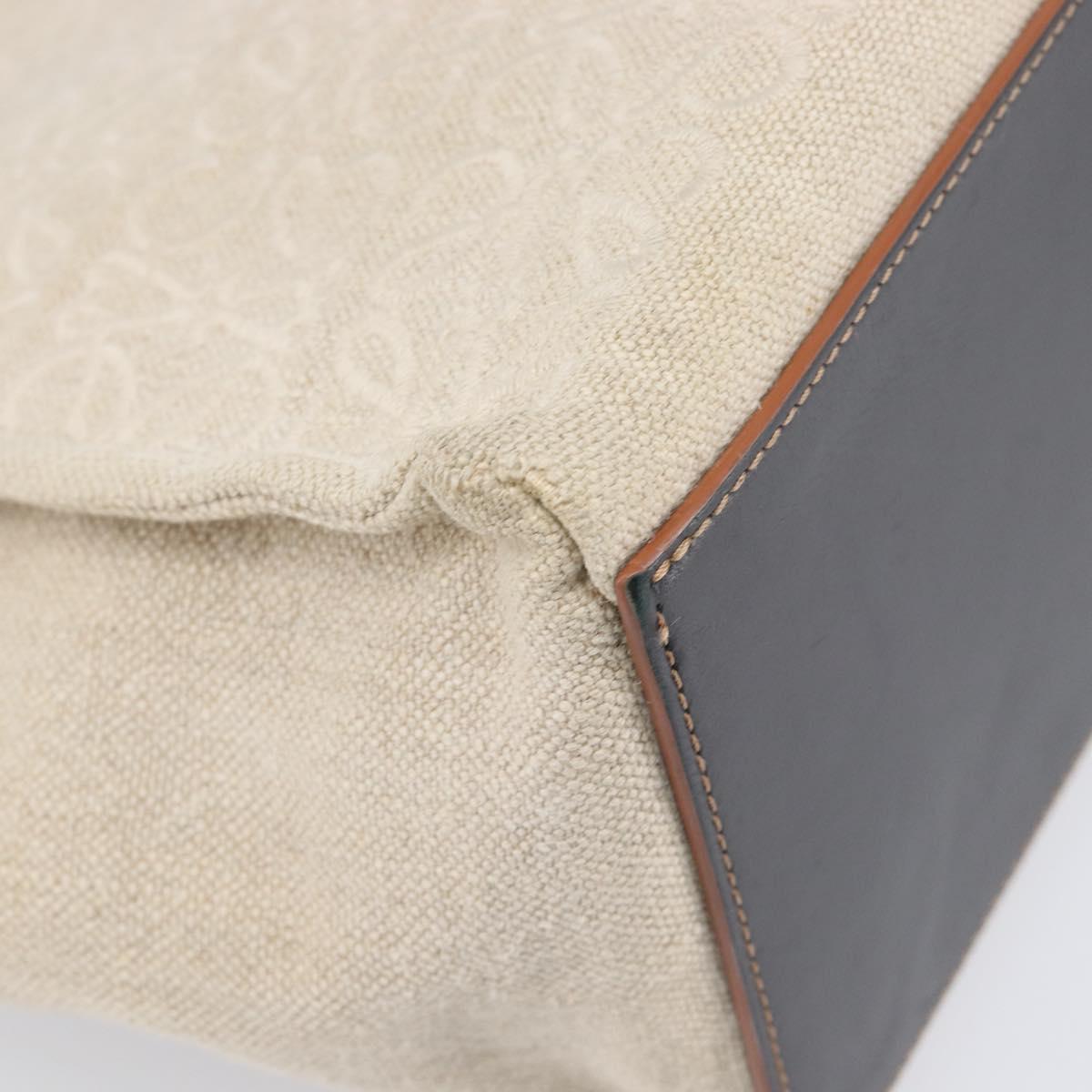 LOEWE Cushion Tote Bag Canvas Beige Auth 203445V