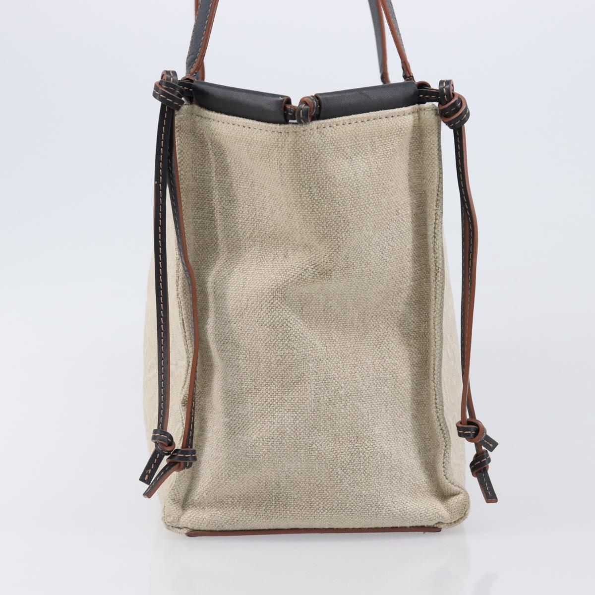 LOEWE Cushion Tote Bag Canvas Beige Auth 203445V