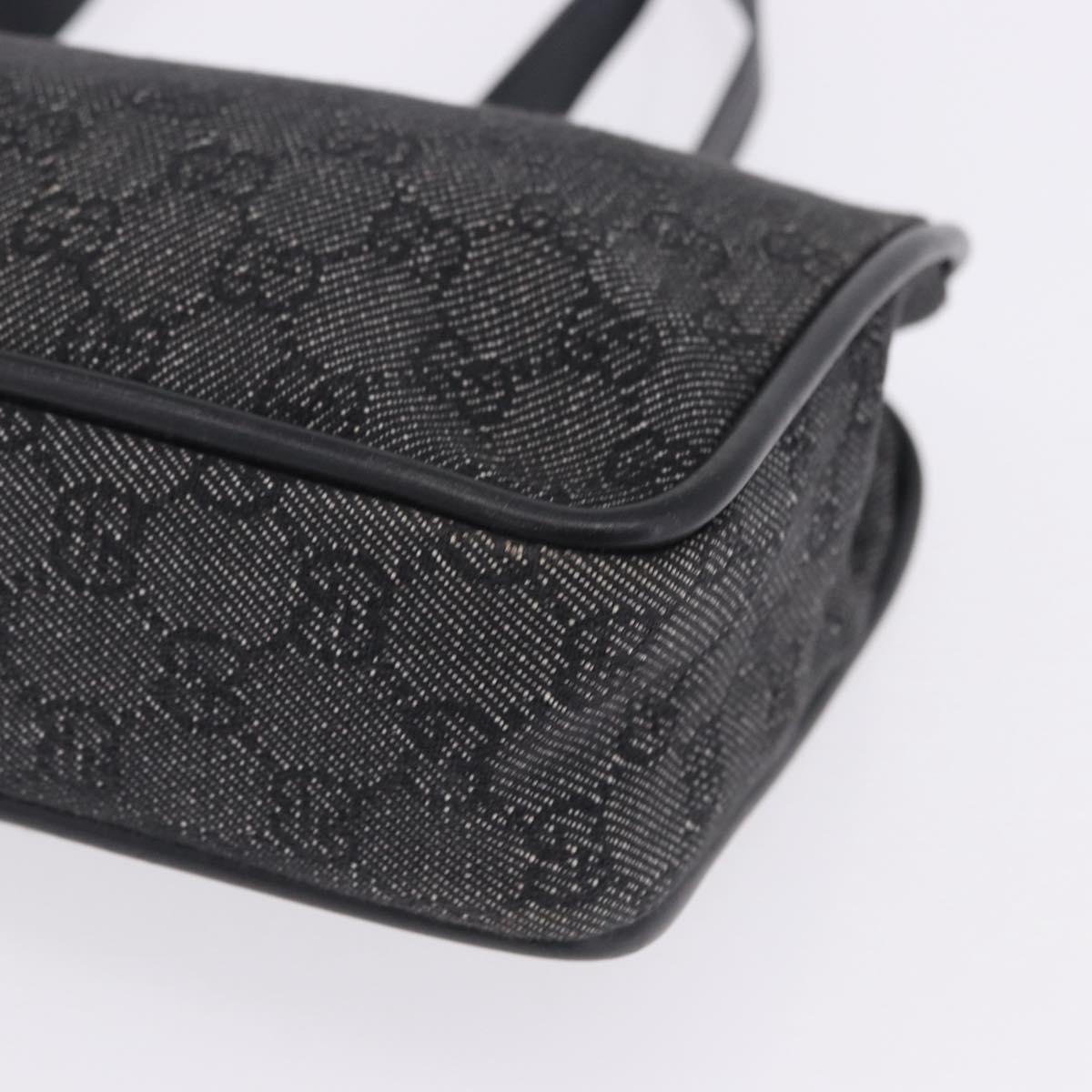 GUCCI GG Canvas Tote Bag Black Gold 92730 Auth 203446V