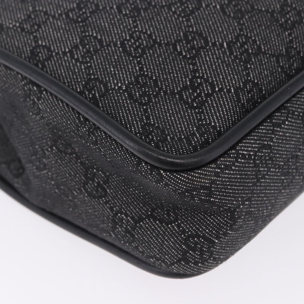 GUCCI GG Canvas Tote Bag Black Gold 92730 Auth 203446V