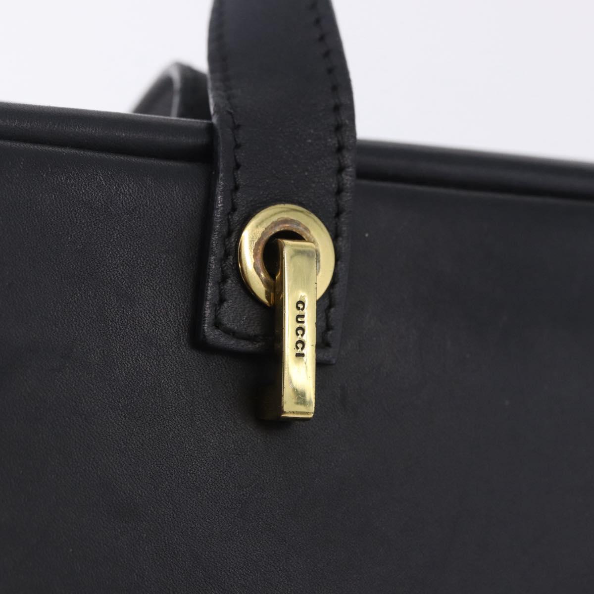 GUCCI GG Canvas Tote Bag Black Gold 92730 Auth 203446V
