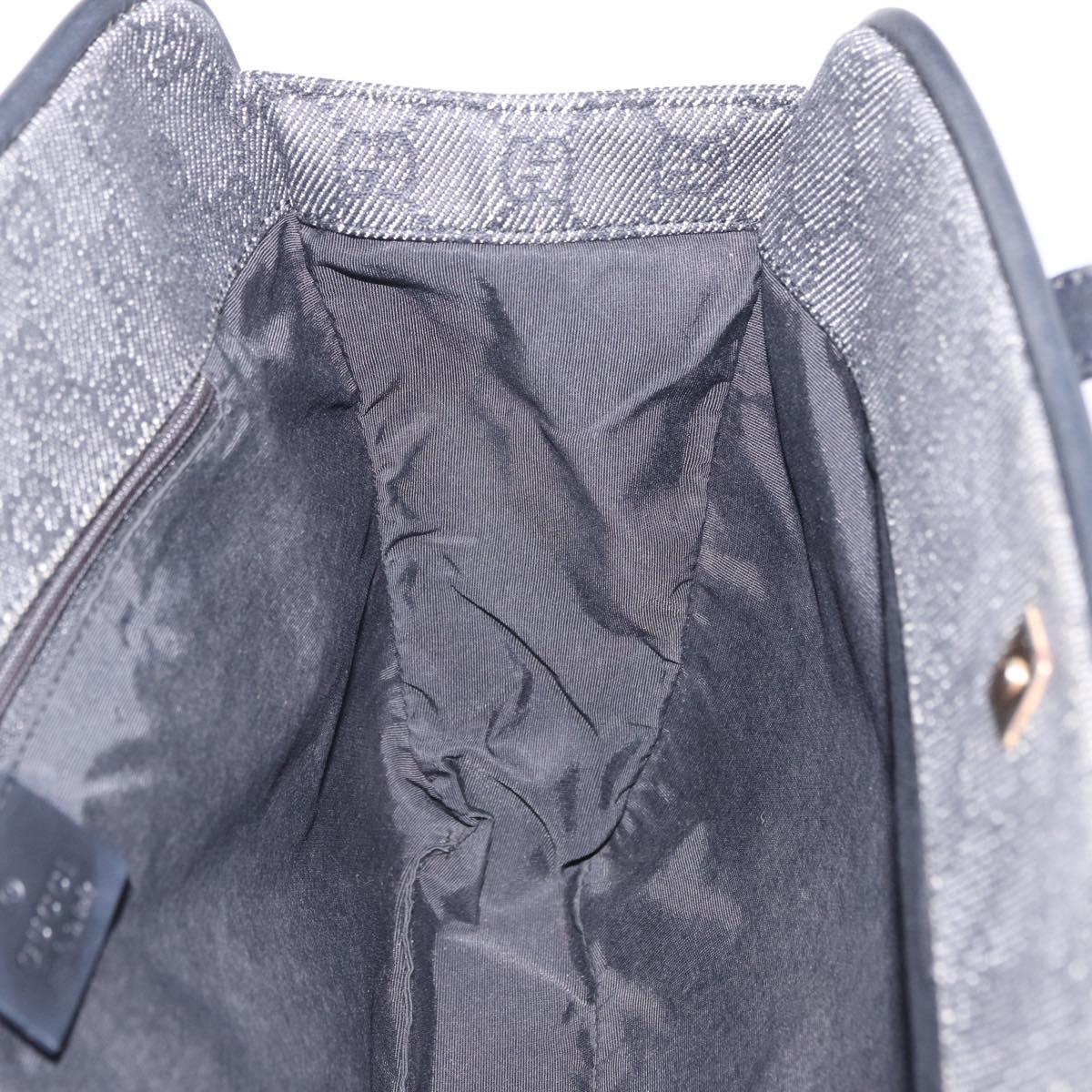 GUCCI GG Canvas Tote Bag Black Gold 92730 Auth 203446V