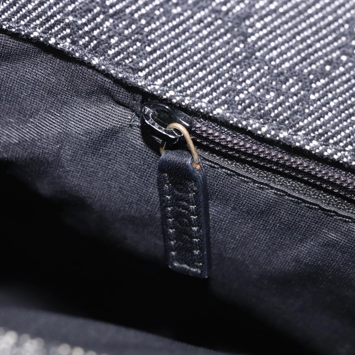GUCCI GG Canvas Tote Bag Black Gold 92730 Auth 203446V