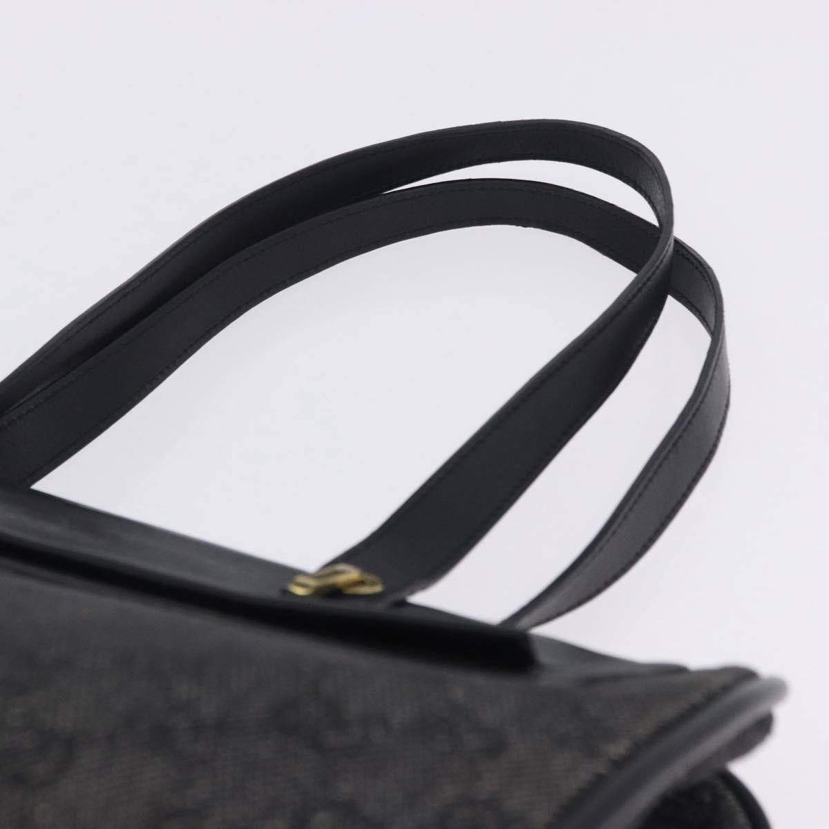 GUCCI GG Canvas Tote Bag Black Gold 92730 Auth 203446V