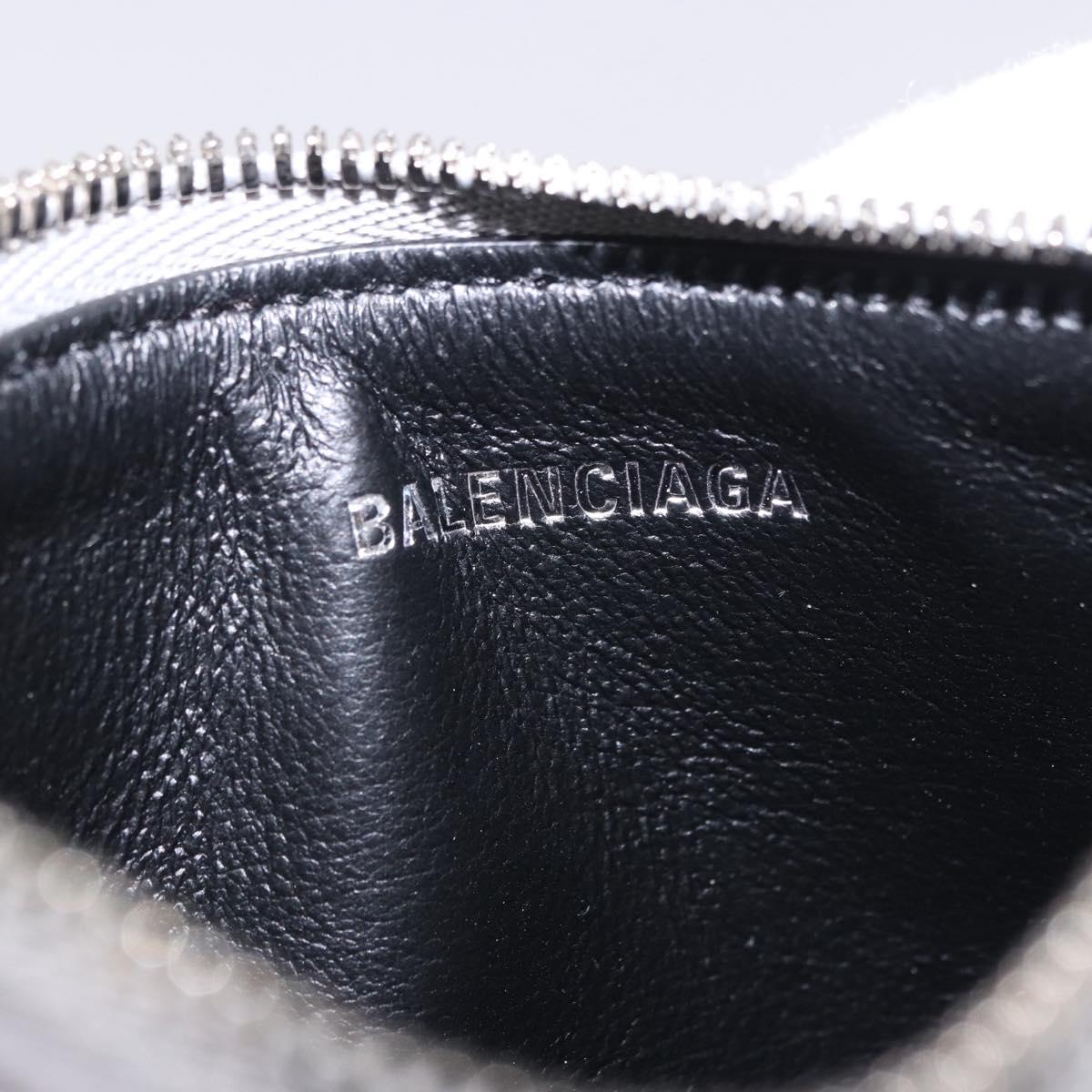 BALENCIAGA Every Day Coin Purse Leather Silver 581306 Auth 203452V