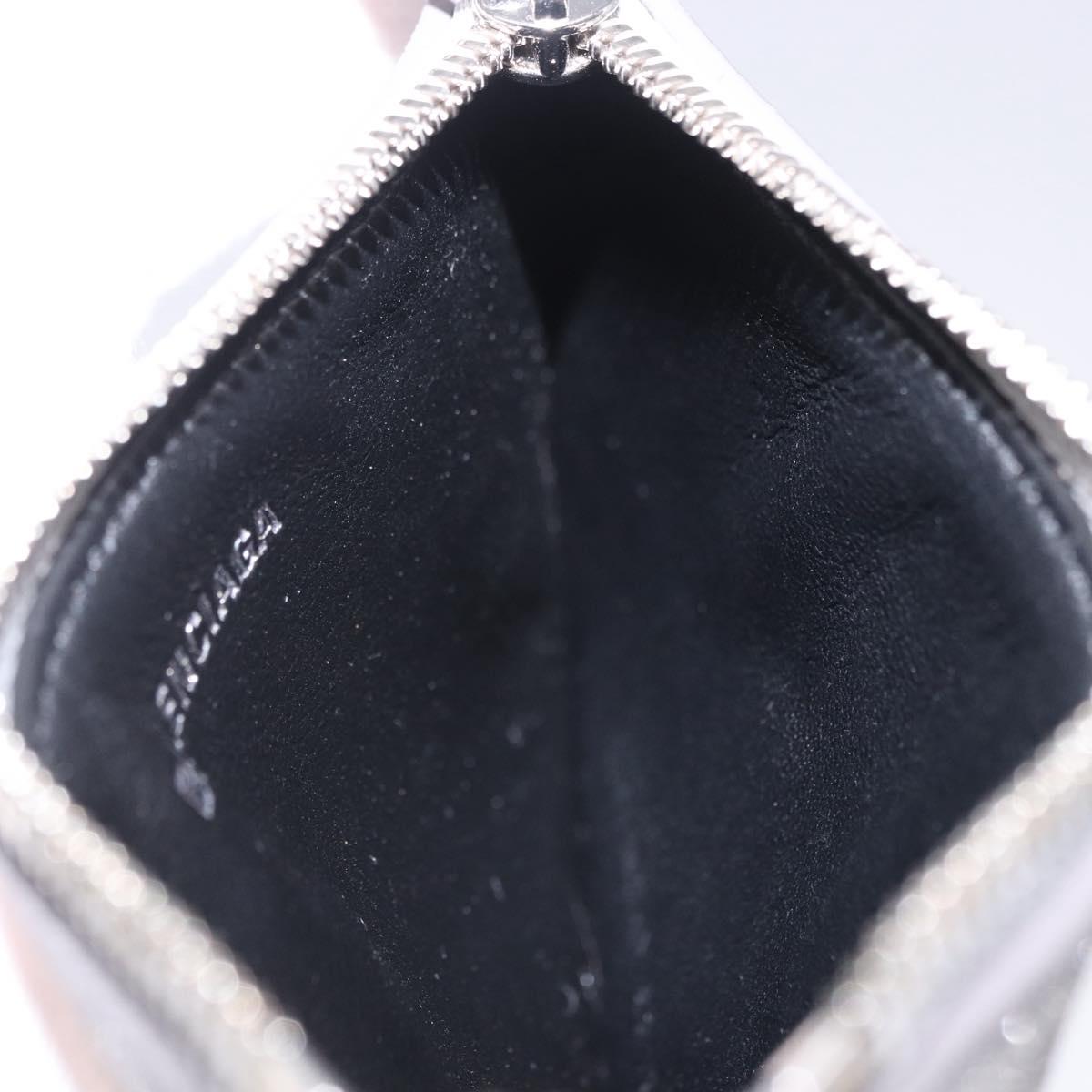 BALENCIAGA Every Day Coin Purse Leather Silver 581306 Auth 203452V