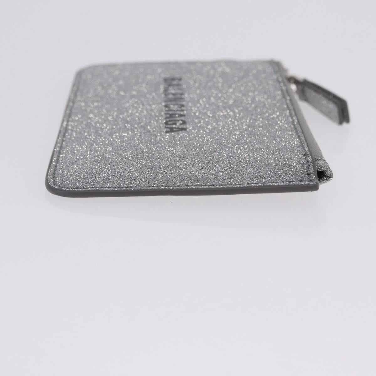 BALENCIAGA Every Day Coin Purse Leather Silver 581306 Auth 203452V