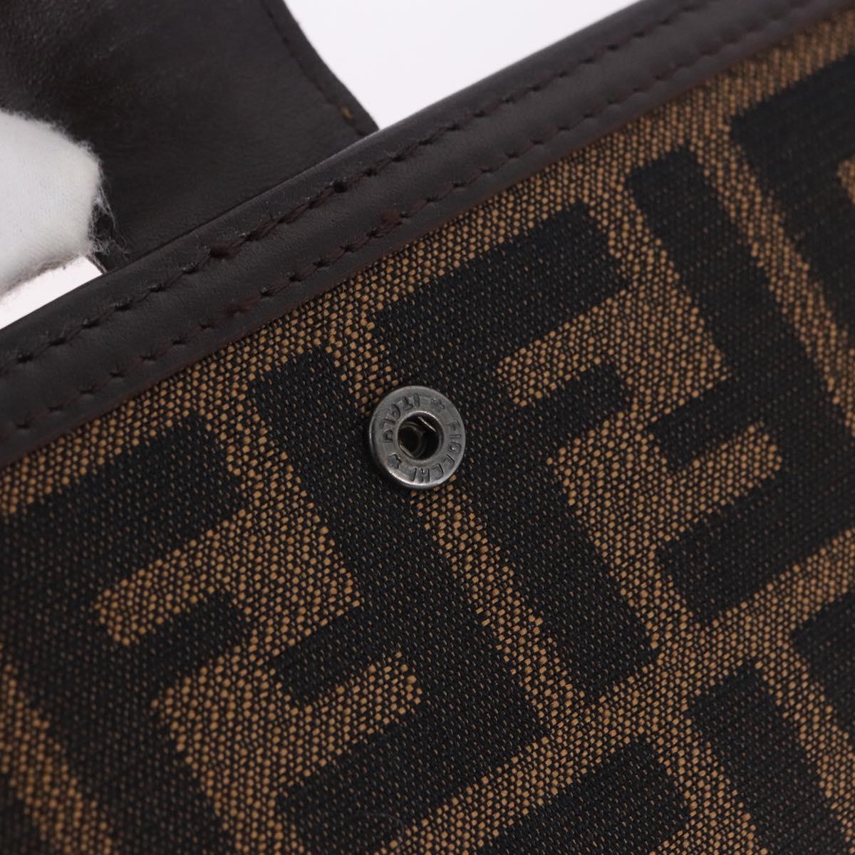 FENDI Zucca Canvas Long Wallet Black Brown Auth 203453V