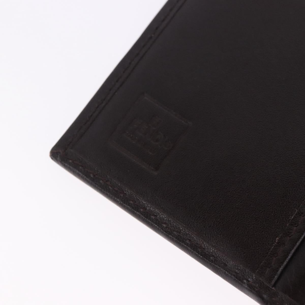 FENDI Zucca Canvas Long Wallet Black Brown Auth 203453V