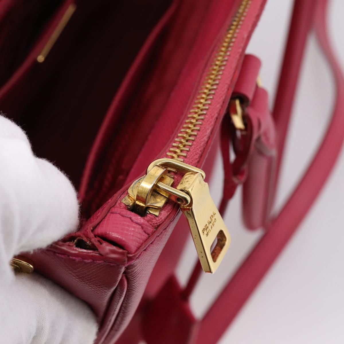 PRADA Galleria Hand Bag Safiano Leather 2way Pink Gold Auth 203457V