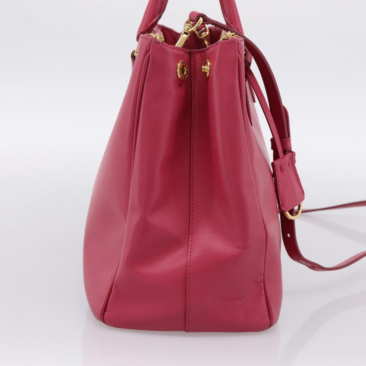 PRADA Galleria Hand Bag Safiano Leather 2way Pink Gold Auth 203457V