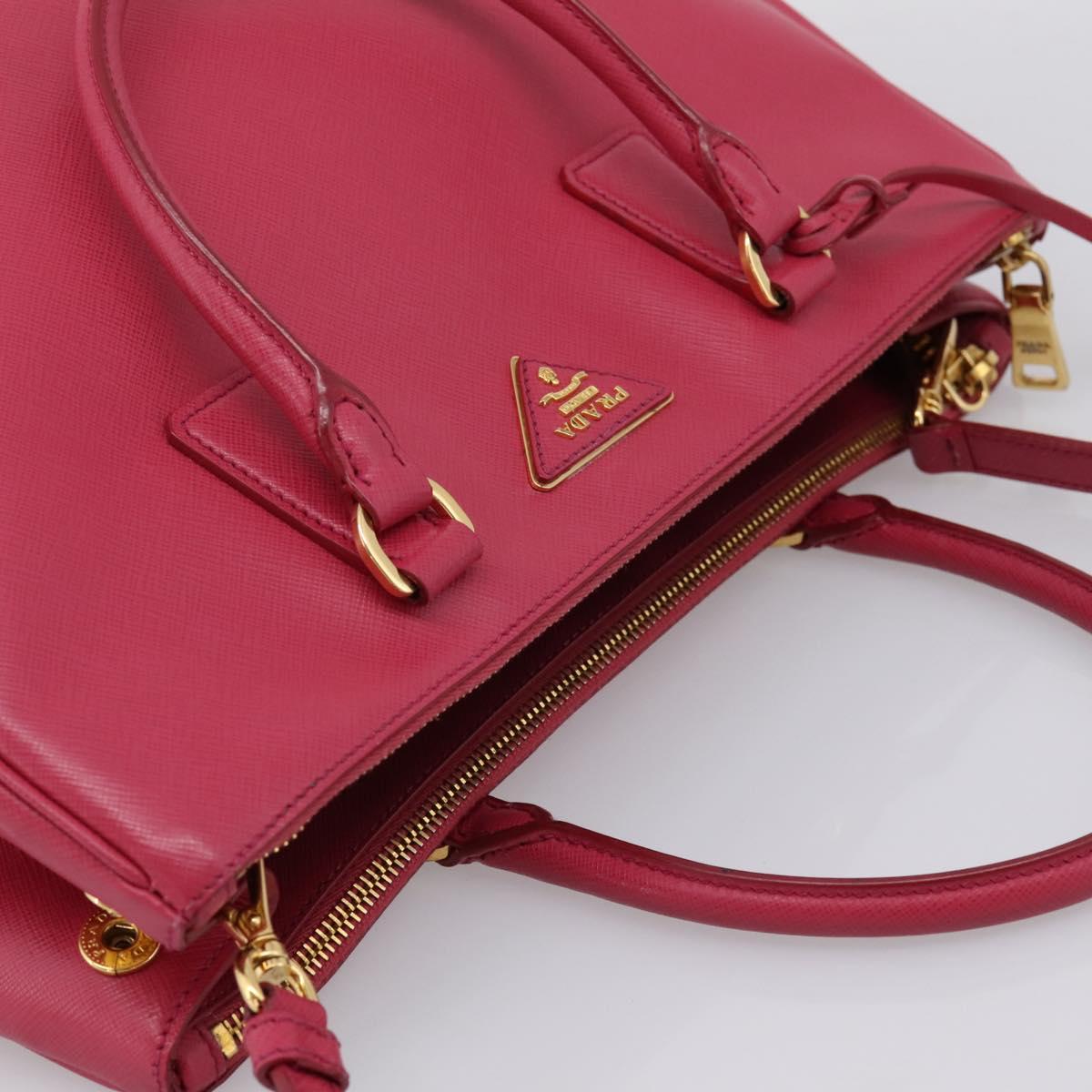 PRADA Galleria Hand Bag Safiano Leather 2way Pink Gold Auth 203457V