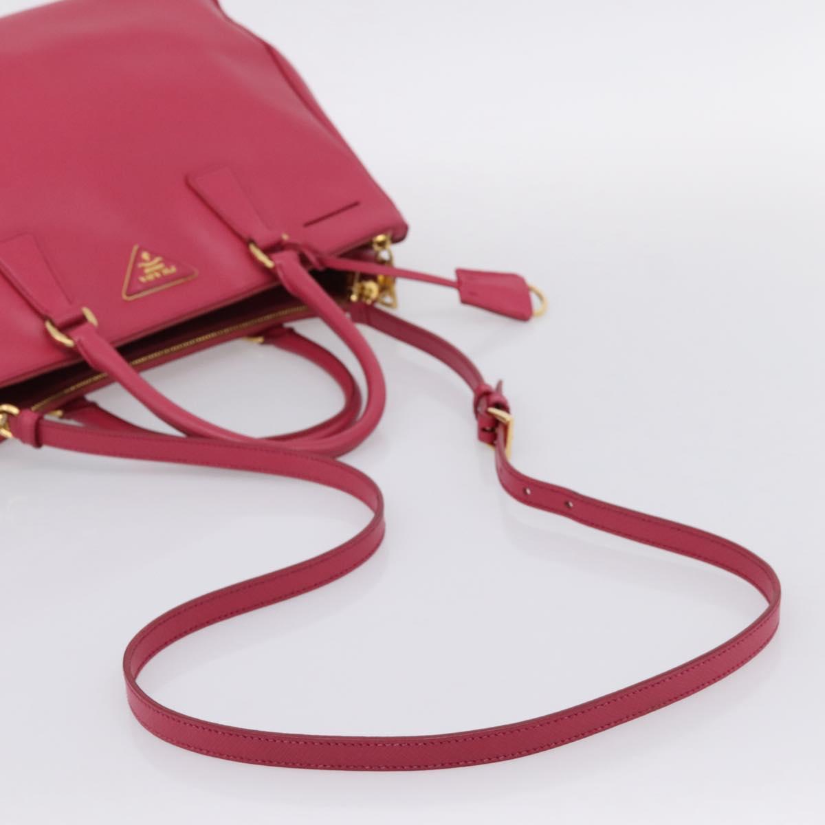 PRADA Galleria Hand Bag Safiano Leather 2way Pink Gold Auth 203457V