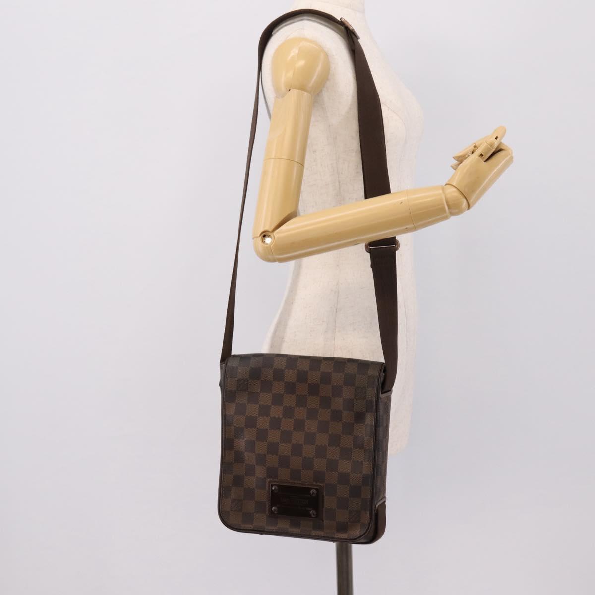LOUIS VUITTON Damier Ebene Brooklyn PM Shoulder Bag N51210 LV Auth 203460