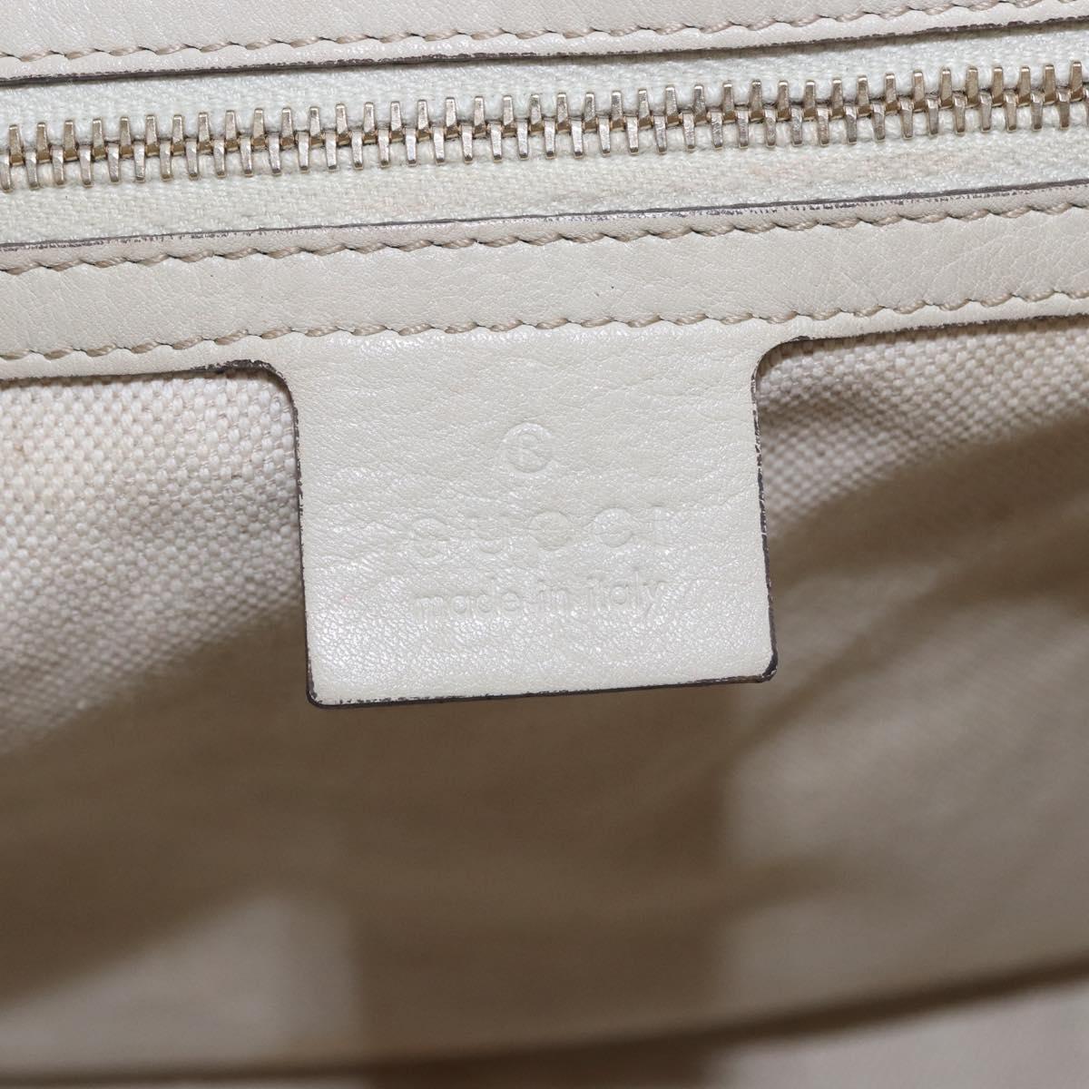 GUCCI GG Canvas Guccissima Shoulder Bag Leather Ivory Gold 257070 Auth 203463A