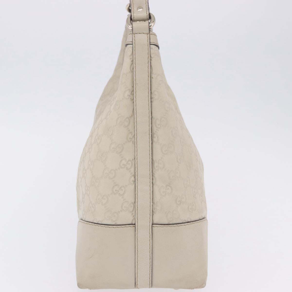 GUCCI GG Canvas Guccissima Shoulder Bag Leather Ivory Gold 257070 Auth 203463A