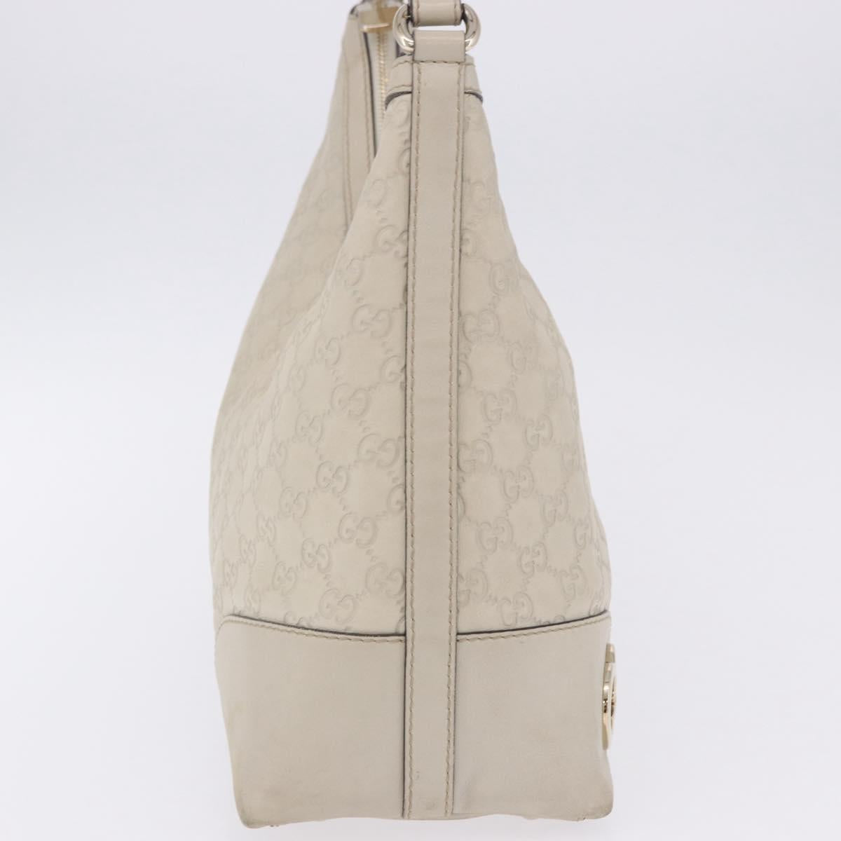 GUCCI GG Canvas Guccissima Shoulder Bag Leather Ivory Gold 257070 Auth 203463A