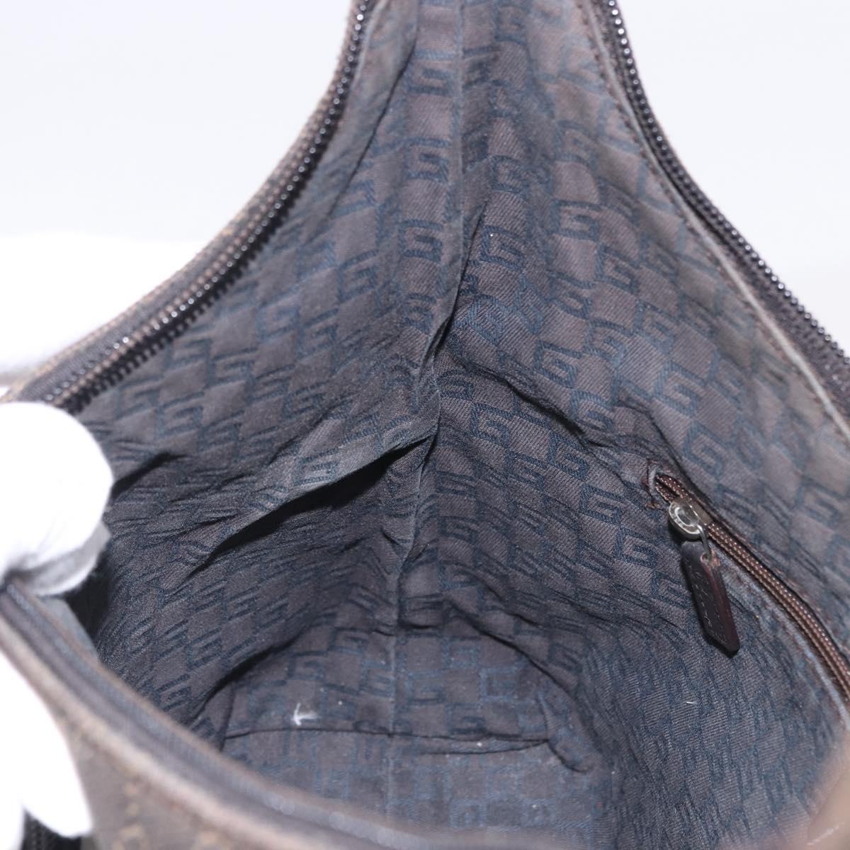 GUCCI GG Canvas Shoulder Bag Brown 105649 Auth 203464