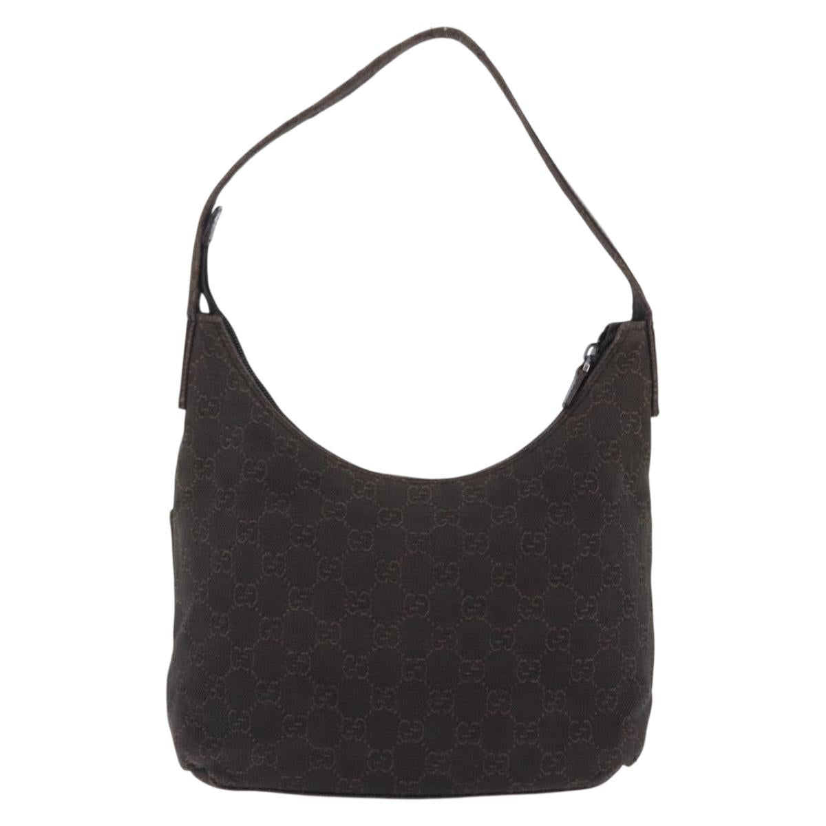GUCCI GG Canvas Shoulder Bag Brown 105649 Auth 203464