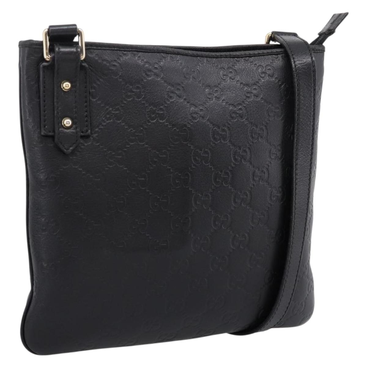 GUCCI GG Canvas Guccissima Bag Leather Outlet Black Gold 239347 Auth 203467V