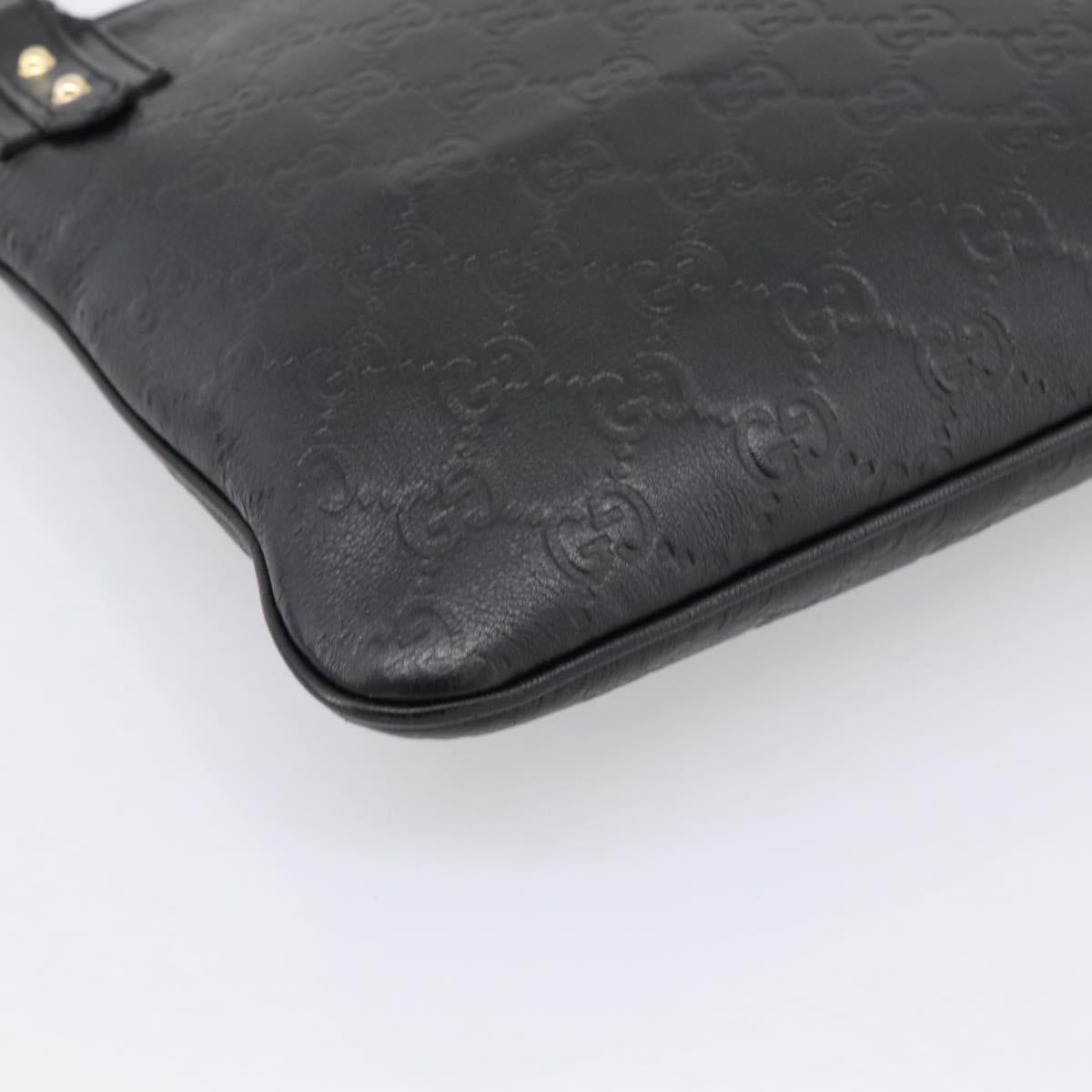 GUCCI GG Canvas Guccissima Bag Leather Outlet Black Gold 239347 Auth 203467V