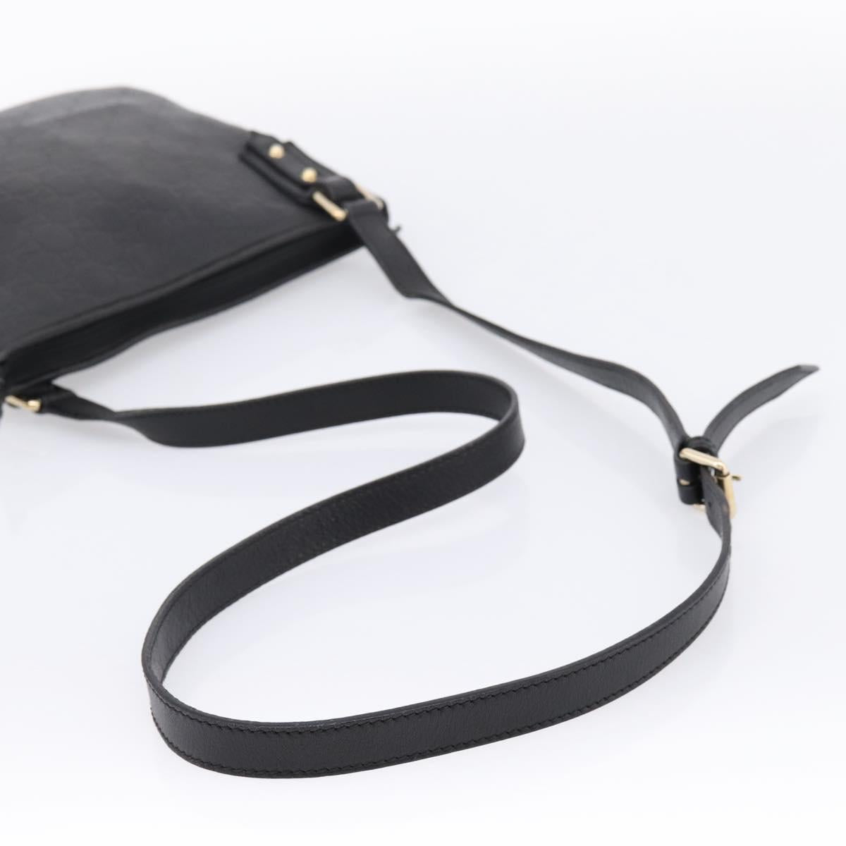 GUCCI GG Canvas Guccissima Bag Leather Outlet Black Gold 239347 Auth 203467V